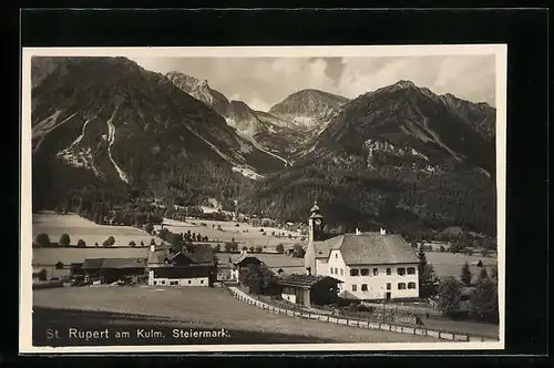 AK St. Rupert am Kulm, Ortspartie mit Kirche