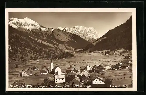 AK Bichlbach, Gesamtansicht gegen die Zugspitze