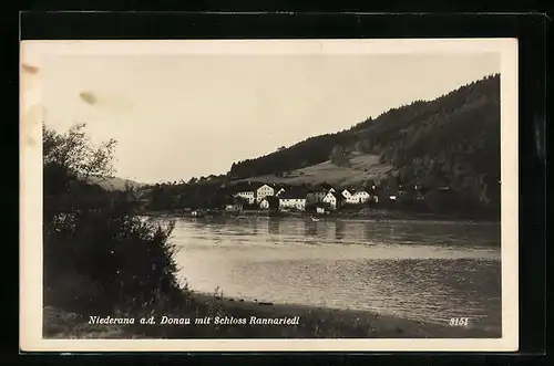 AK Niederana a. d. Donau, Uferpartie mit Schloss Rannariedl