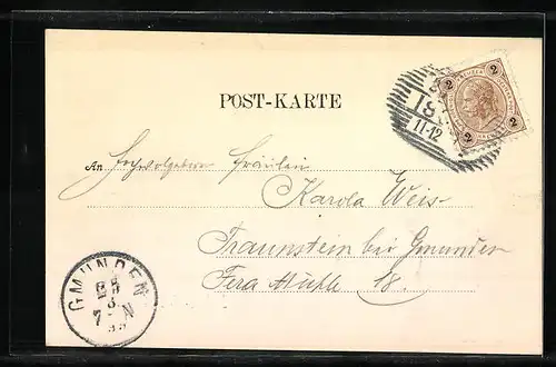 AK Ischl, Teilansicht gegen den Dachstein