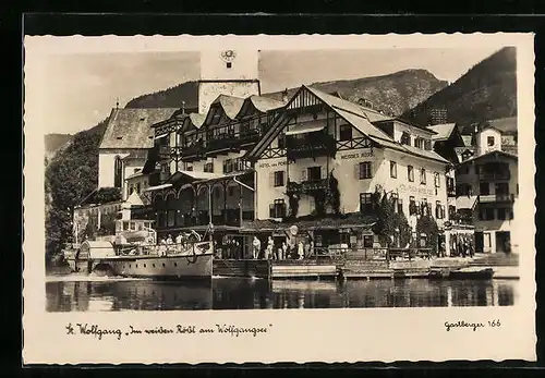 AK St. Wolfgang am Wolfgangsee, Salzkammergut, Gasthaus Weisses Rössl