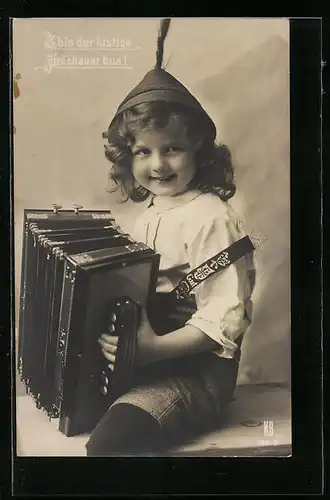 AK Lustiger Holzhauerbua spielt Akkordeon