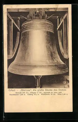 AK Erfurt, Glocke Gloroisa des Domes