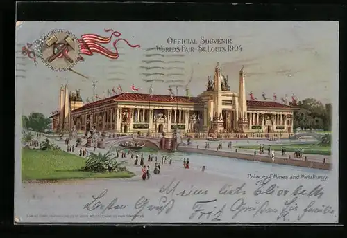 Künstler-AK St. Louis, World's Fair 1904, Palace of Mines and Metallurgy