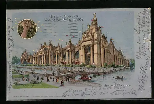 Künstler-AK St. Louis, World's Fair 1904, Palace of Electricity