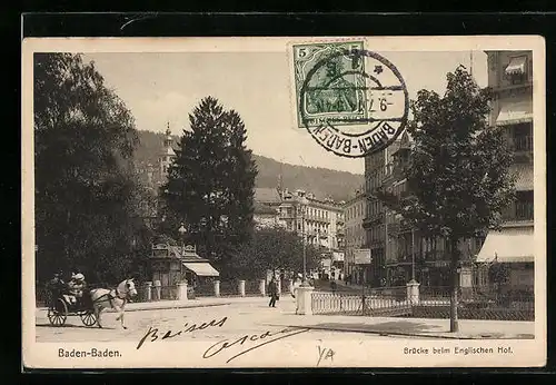 AK Baden-Baden, Brücke am Englischen Hof