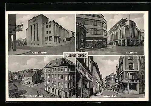 AK Lüdenscheid, Apollo-Theater, Stadtmitte, Kluser Platz, Wilhelmstrasse