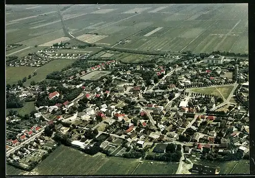 AK Lunden /Holst., Totalansicht vom Flugzeug aus