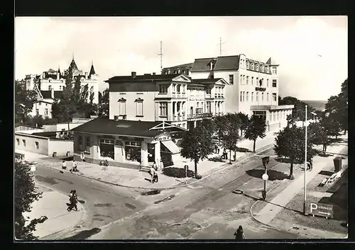 AK Ostseebad Zinnowitz, Blick zum Heim Glückauf