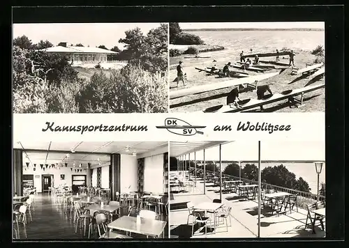 AK Wesenberg, Kanusportzentrum am Woblitzsee in vier Ansichten