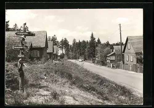 AK Tannenbergsthal, Strassenpartie im Ortsteil Schneckenstein