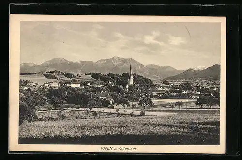 AK Prien am Chiemsee, Totalansicht aus der Vogelschau