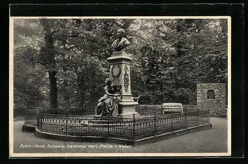 AK Eutin /Holst. Schweiz, Denkmal Karl Maria v. Weber