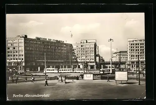 AK Berlin, Strassenbahn auf dem Alexanderplatz