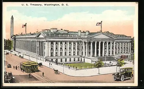 AK Washington D. C., United States Treasury, Strassenbahn
