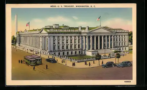 AK Washington D. C., United States Treasury, Strassenbahn