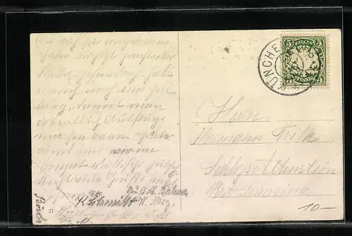 AK München, Karlsplatz mit Strassenbahn und Justizpalat