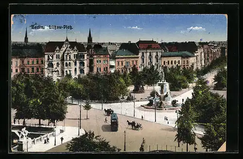 AK Berlin, Strassenbahn auf dem Lützow-Platz