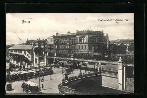 AK Berlin, Strassenbahn am Hauptbahnhof Hallesches Tor