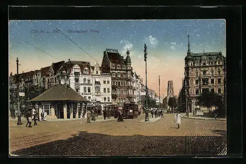 AK Cöln a. Rh., Strassenbahn und Deutscher Ring