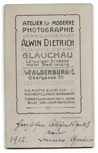 Fotografie A. Dietrich, Glauchau-Waldenburg, Leipziger Str., Portrait schönes Fräulein in bestickter Bluse