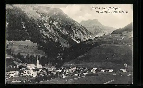 AK Holzgau im Lechtal, Totalansicht aus der Vogelschau