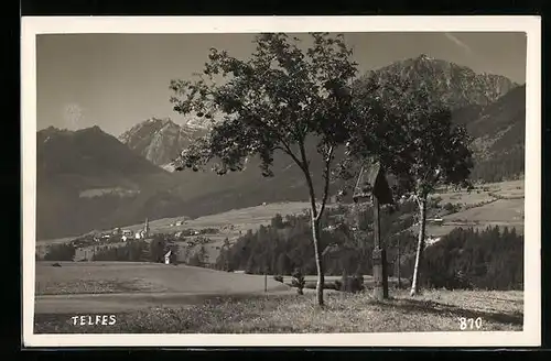 AK Telfes, Ortsansicht aus der Ferne gesehen