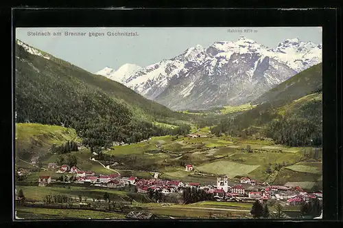 AK Steinach am Brenner, Ortsansicht gegen Gschnitztal