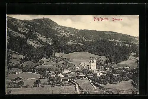 AK Hopfgarten im Brixental, Gesamtansicht aus der Vogelschau