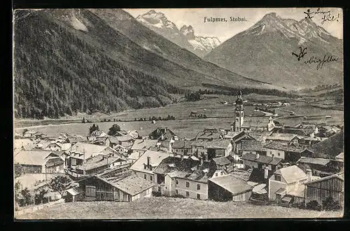 AK Fulpmes im Stubai, Totalansicht aus der Vogelschau