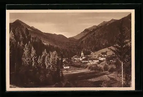 AK Landl bei Kufstein, Gesamtansicht mit Sonnwendjoch