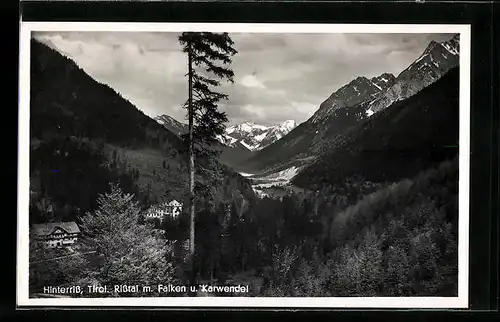 AK Hinterriss, Risstal mit Falken und Karwendel