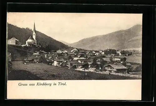 AK Kirchberg, Ortsansicht aus der Vogelschau