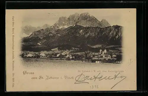 AK St. Johann, Panorama aus der Vogelschau