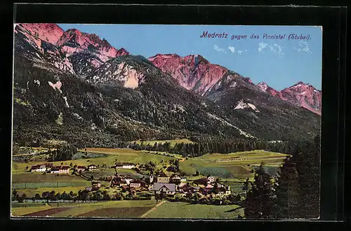 AK Medratz, Ortsansicht gegen das Pinnistal (Stubai)