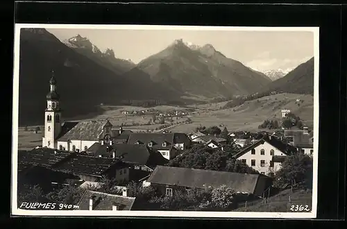 AK Fulpmes, Ortsansicht mit Umgebung aus der Vogelschau