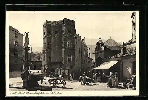 AK Hall, Oberer Stadtplatz mit Stubenhaus