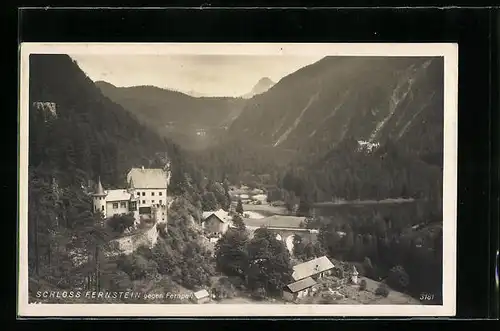 AK Fernstein, Teilansicht mit Schloss gegen Fernpass