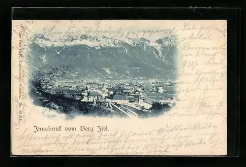 AK Innsbruck, Ortsansicht mit Berg Isel