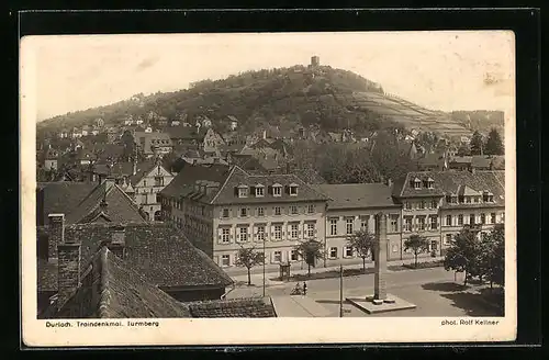 AK Durlach, Traindenkmal mit Turmberg