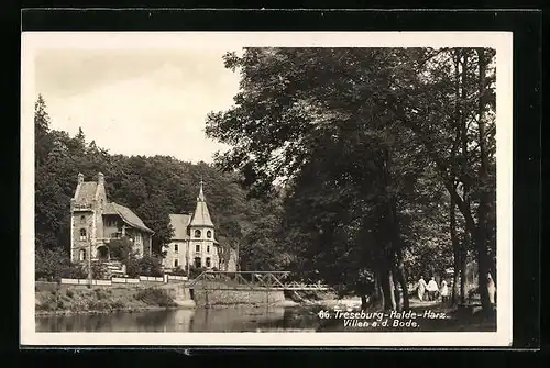 AK Treseburg-Halde im Harz, Villen an der Bode