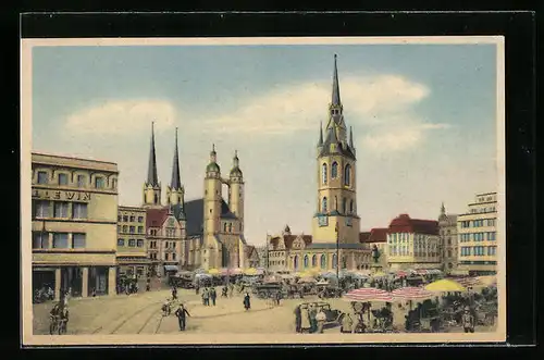 AK Halle a. d. Saale, Marktplatz