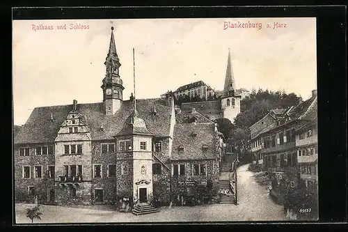 AK Blankenburg am Harz, Rathaus und Schloss