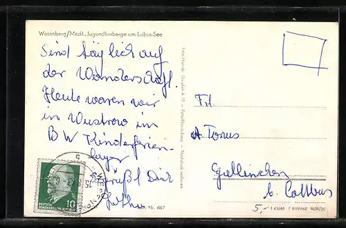 AK Wesenberg /Meckl., Jugendherberge am Labus-See