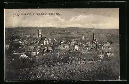 AK Tauberbischofsheim, Ortsansicht mit Gefangenenlager