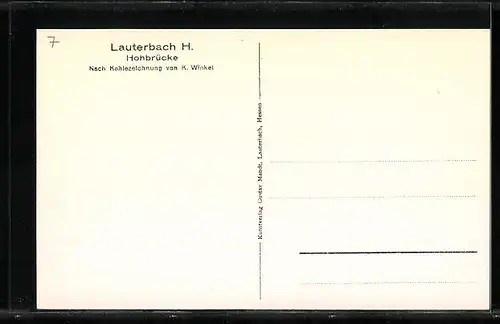 Künstler-AK Lauterbach in Hessen, Hohbrücke