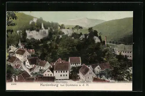 AK Hardenburg, Ortsansicht aus der Vogelschau