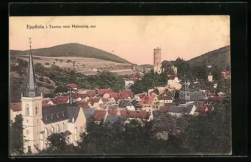 AK Eppstein im Taunus, Ortsansicht vom Malerplatz aus