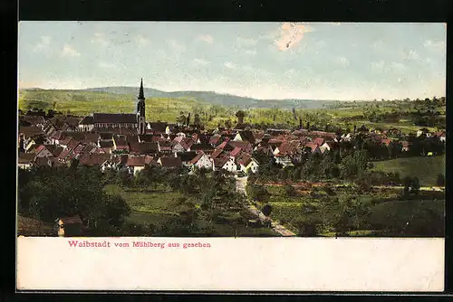 AK Waibstadt, Panoramablick vom Mühlberg aus gesehen