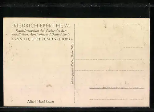 AK Tännich / Thür., Feichsferienheim Friedrich Ebert Heim, Alfred Hanf Raum